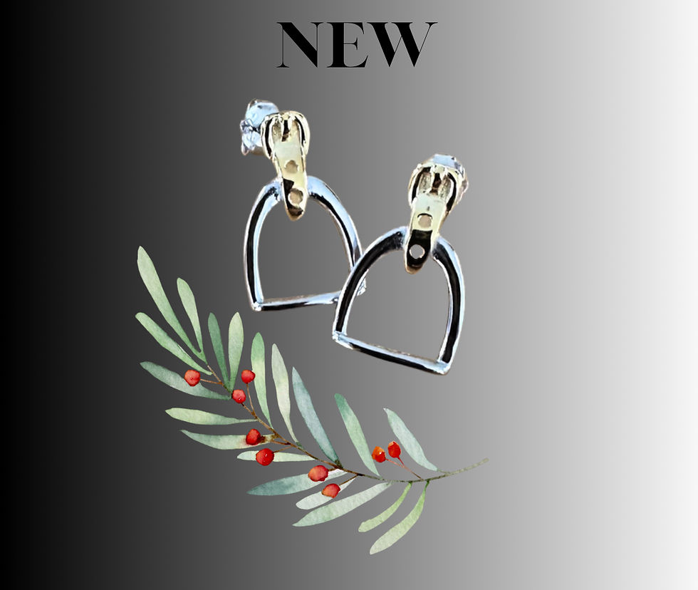 Thumbnail: Sterling Silver Stirrup Earrings (Two-Tone)