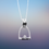 Thumbnail: Stunning-Sterling Silver Stirrup Pendant w/Zircon Diamonds