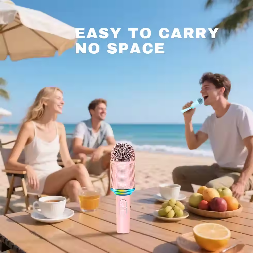 縮圖：Portable Mic Sound Noise Reduction Handheld RGB Light Microphone