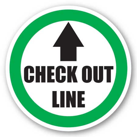 DuraStripe - Circular Safety Signs / Check Out Line