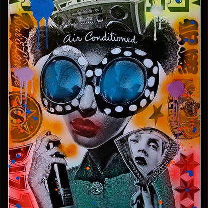 fortune 500, pop princess, street queen, sunglasses, portrait, original art, modern,