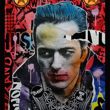 joe strummer, punk music, the clash, pop portrait, modern art,