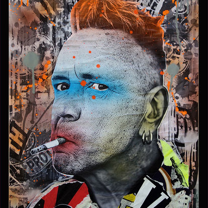 John Lydon, Johnny Rotten, punk music, sex pistols, pop portrait, original art, street art,
