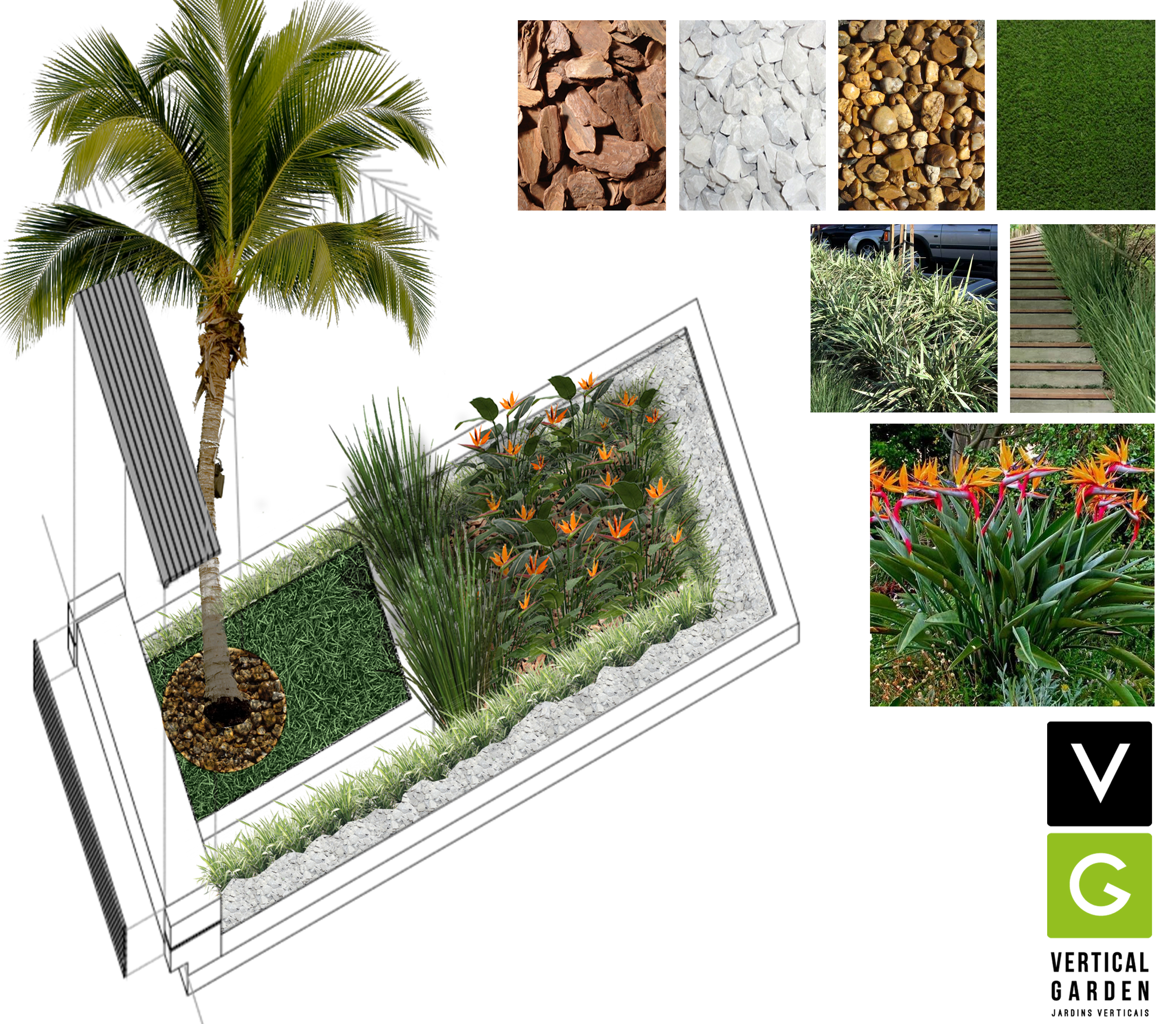 vegetações em ambiente coporativo
