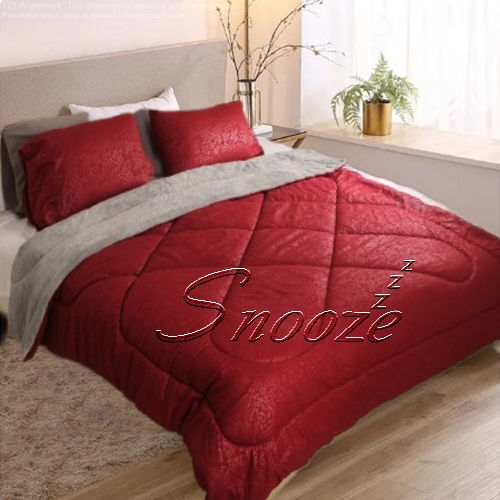 الصورة المصغرة: Snooze, Jakared& Fur double face quilt - لحاف دبل فيس جاكار& فرو