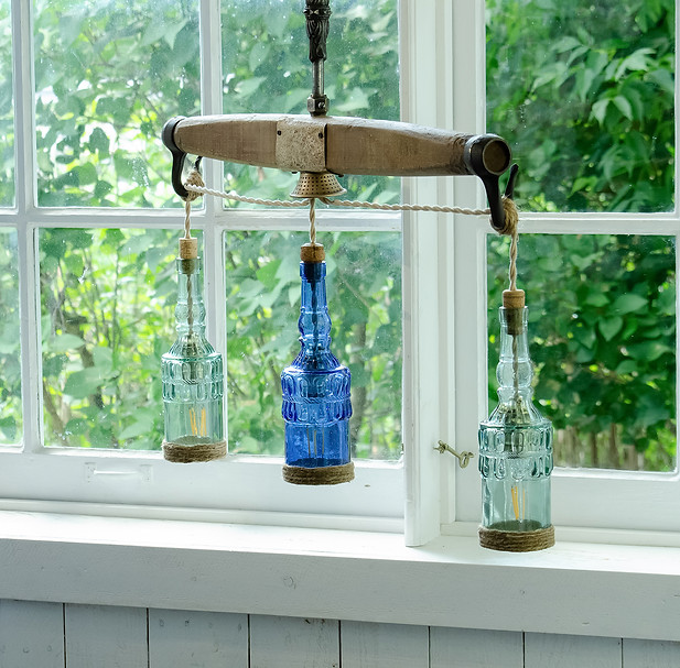 rustic light fixture profile view