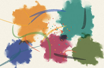 Gestes de pinceau colorés.