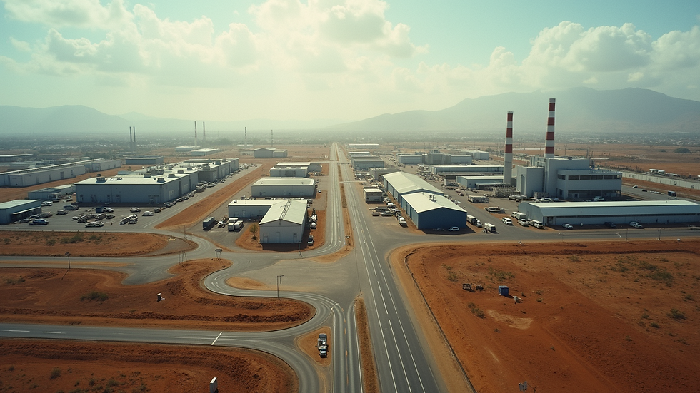 High angle view of a South African industrial park
