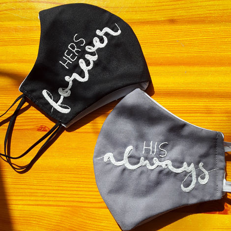 "Hers forever" and "His always" Masks