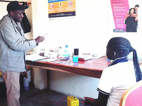 Aid worker counseling in Zambia