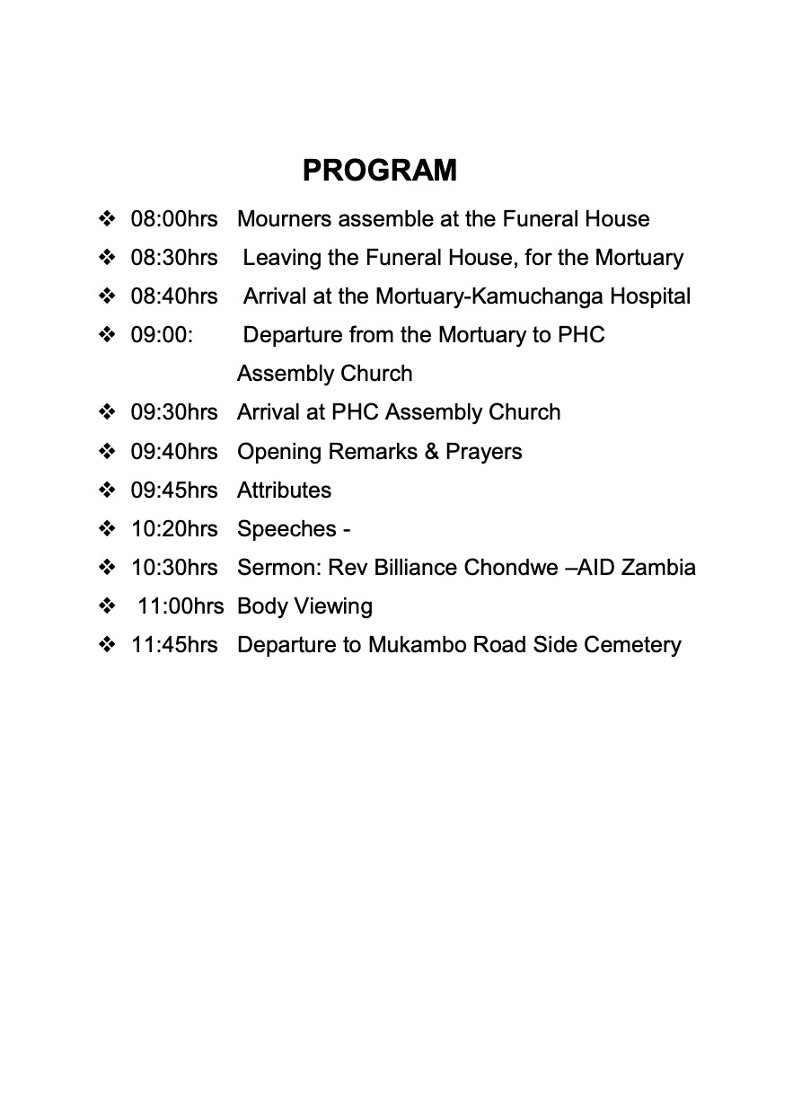 Golden Singyangwe Burial Program