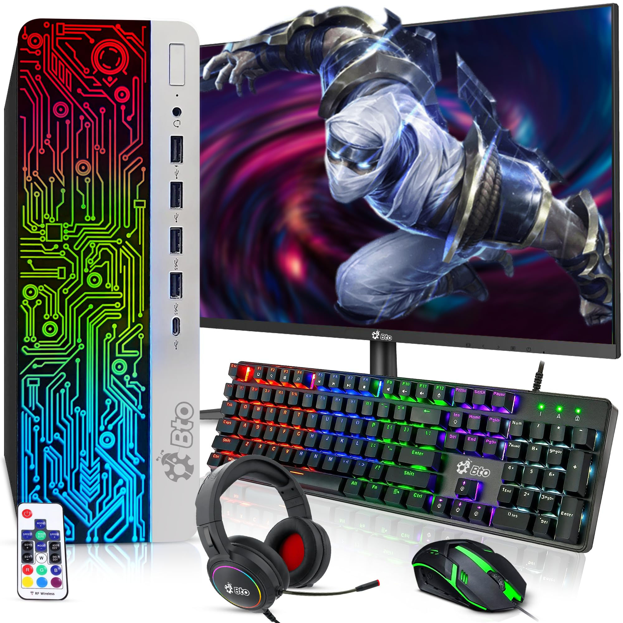 Pacote de PC e Monitor para Jogos BTO RGB - Intel Core i5 de 6ª Geração 16GB RAM