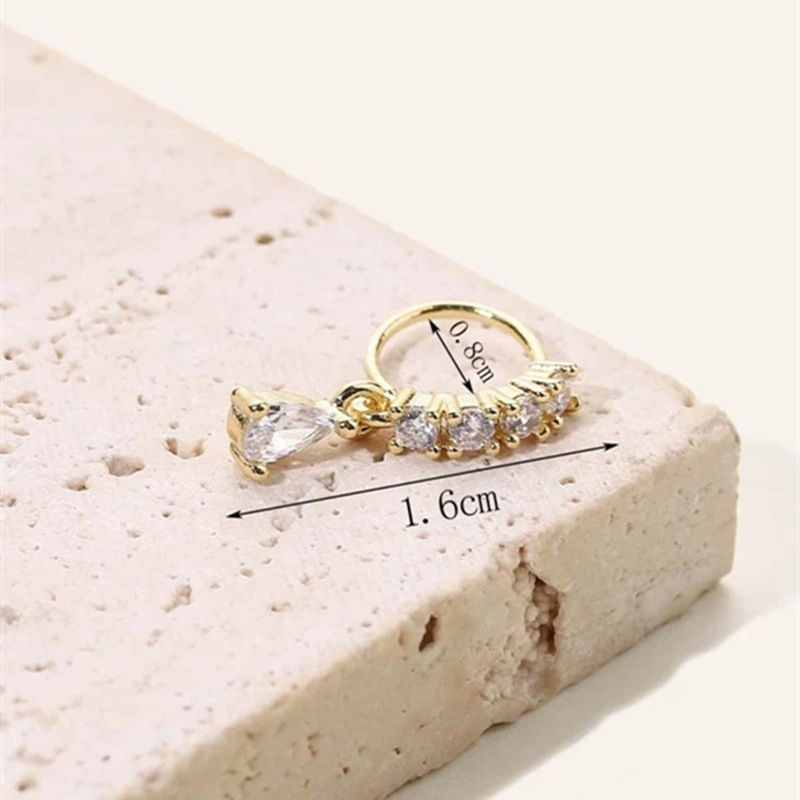 Miniatura: Crystal Zircon Decor Nose Ring Hoop for Women Piercing Nariz Cartilage Earrings 