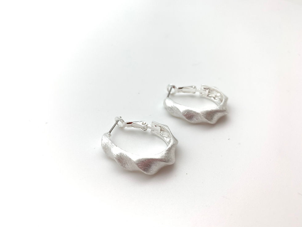Thumbnail: ES423 Silver Wave Hoop Lever Back