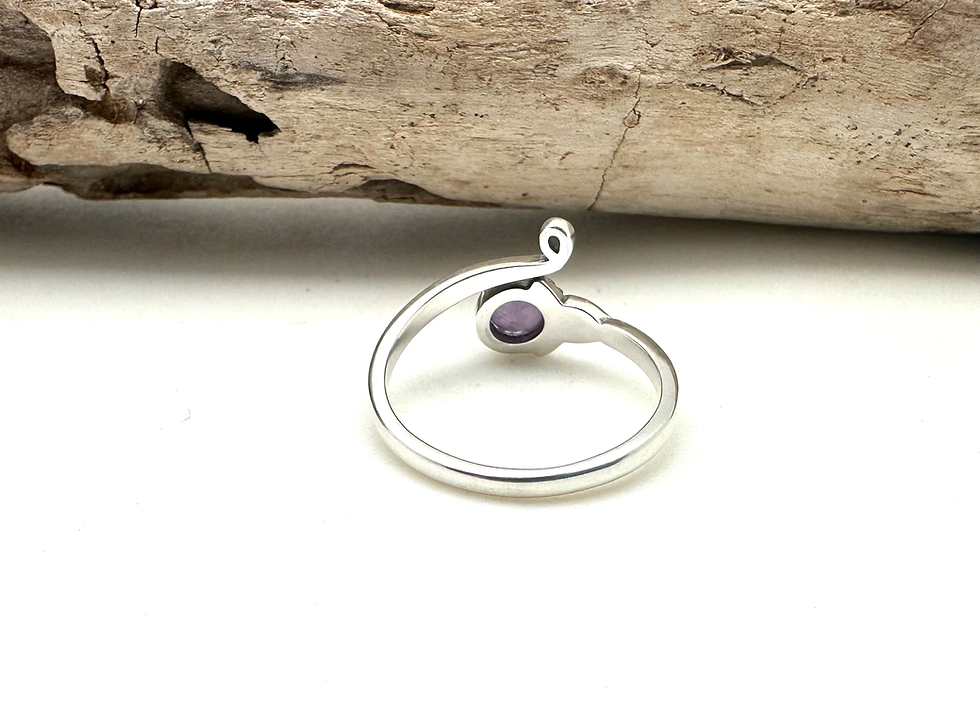 Thumbnail: Sr165 Silver Amethyst Wrap Ring 4-10