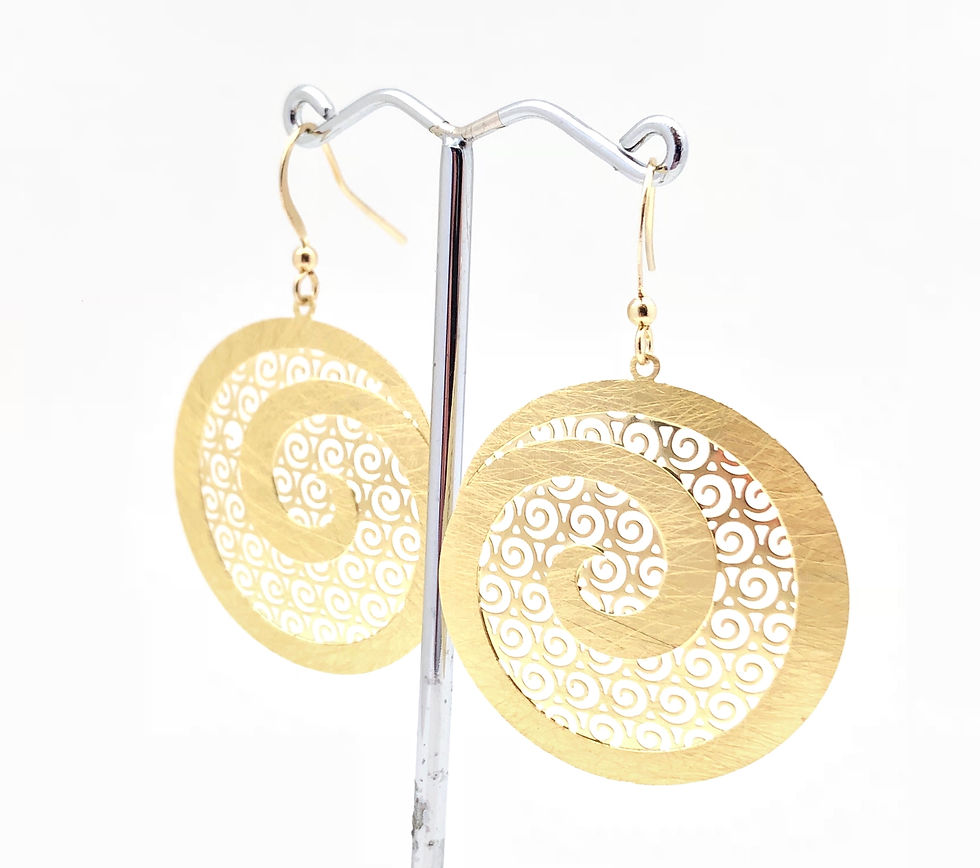 Thumbnail: EG235 Gold Karakuwa Swirl Earrings