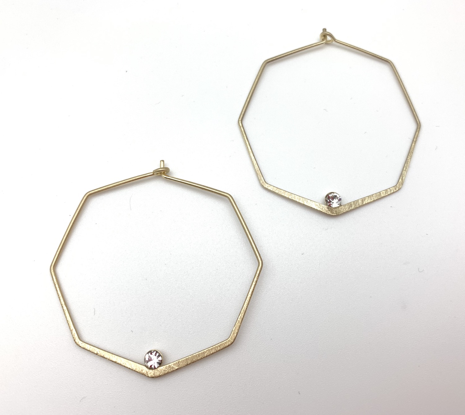 Thumbnail: EG432 Gold Geometric Hoop with Sparkle