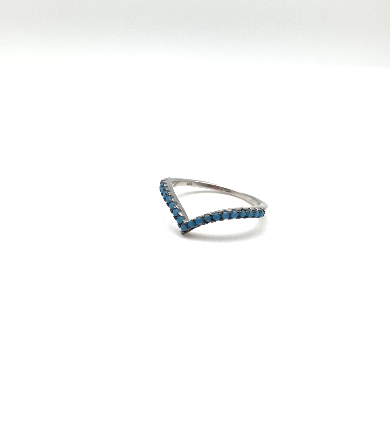 Thumbnail: SR1 Micro Turquoise Sterling Silver Wave Ring, Size 5, 6, 7, 8, 9, 10