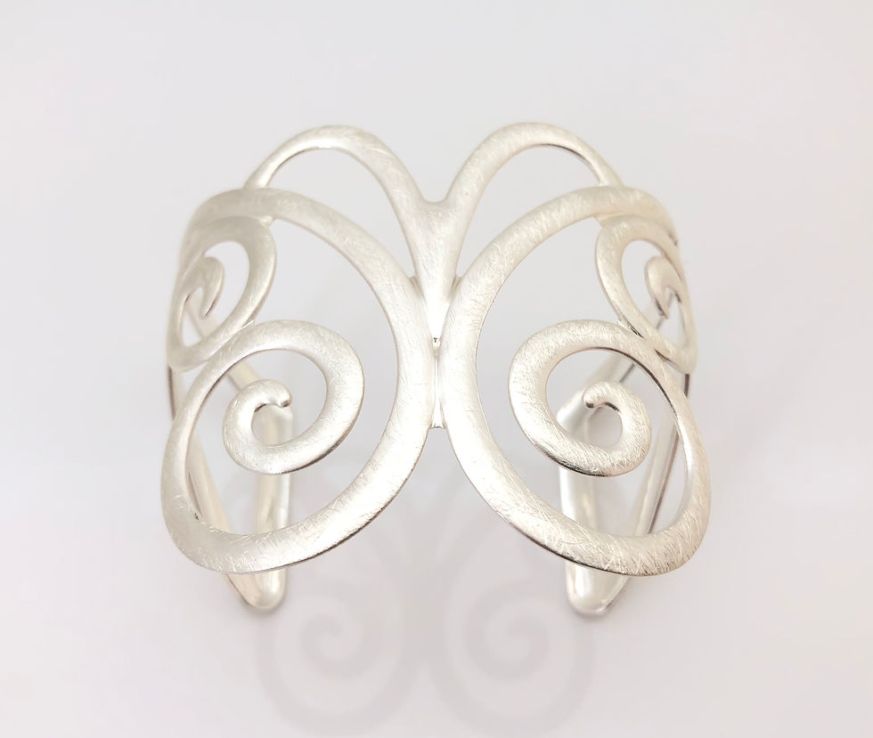 Thumbnail: BS29 SALE Final Price $13 Silver Ageha Butterfly Cuff Bracelet