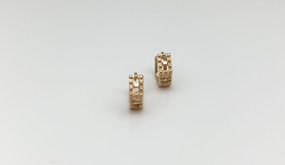 Thumbnail: H122 Geometric Huggie Earrings