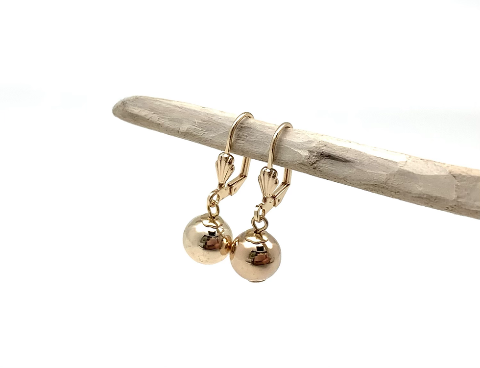 Thumbnail: H211 Gold Ball Dangly Earrings