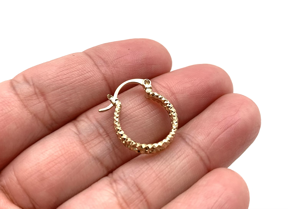 Thumbnail: H170 Small Glittery Gold Hoops