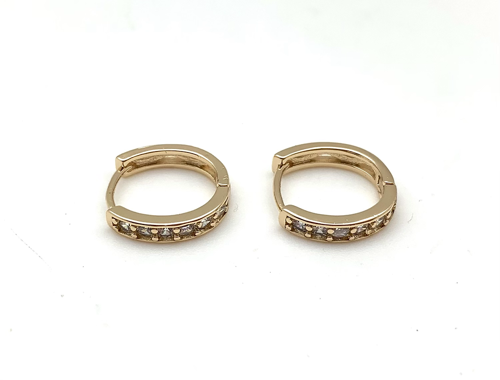 Thumbnail: H186 Gold Fill CZ Oval Huggies