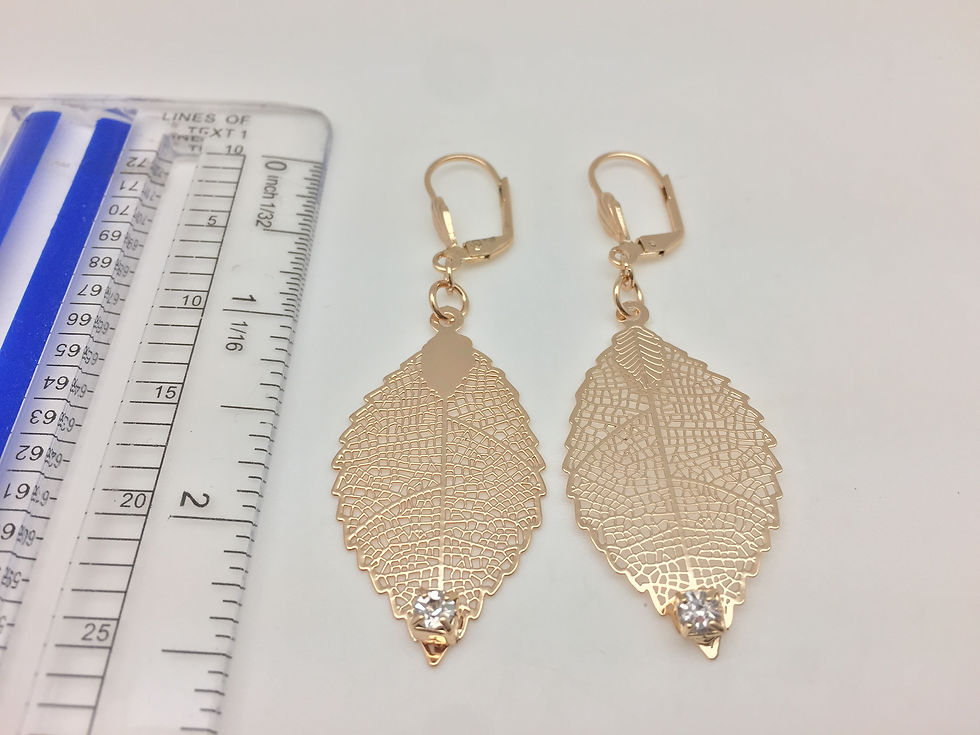 Thumbnail: H57 Leaf Cutout CZ ER, Gold Fill, Lever Wires