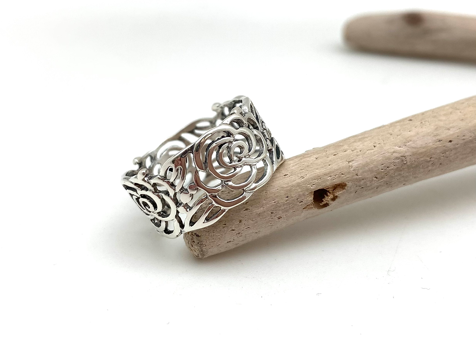 Thumbnail: Sr110 Silver Rose Ring 5-10