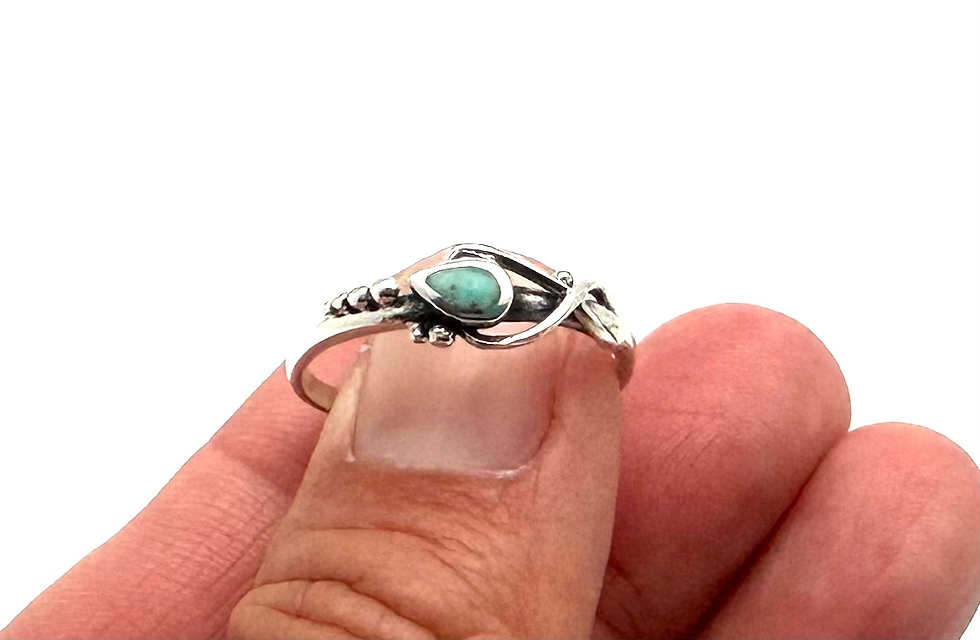 Thumbnail: Sr129 Silver Turquoise Southwestern Ring