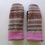 Thumbnail: Women's recycled - repurposed wool mittens: 1 available; pink/blue/tan