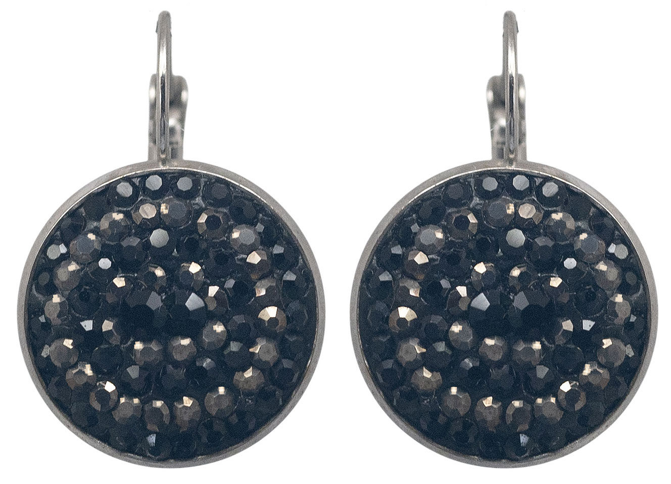 Ohrhänger lever back Crystals Jet und Jet Hematite