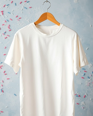 blank tshirt on a hanger with sprinkles in the background .jpg