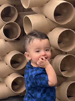 Children of All Ages Have Fun Building with Cardboard Lincoln Logs at Imagine Children's M
