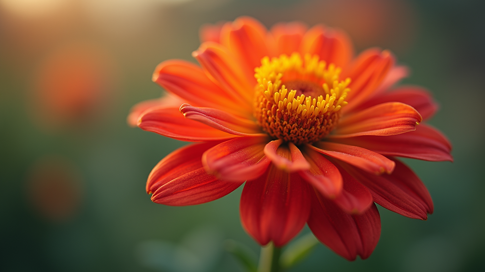 Close-up view of a vibrant flower with digital enhancements