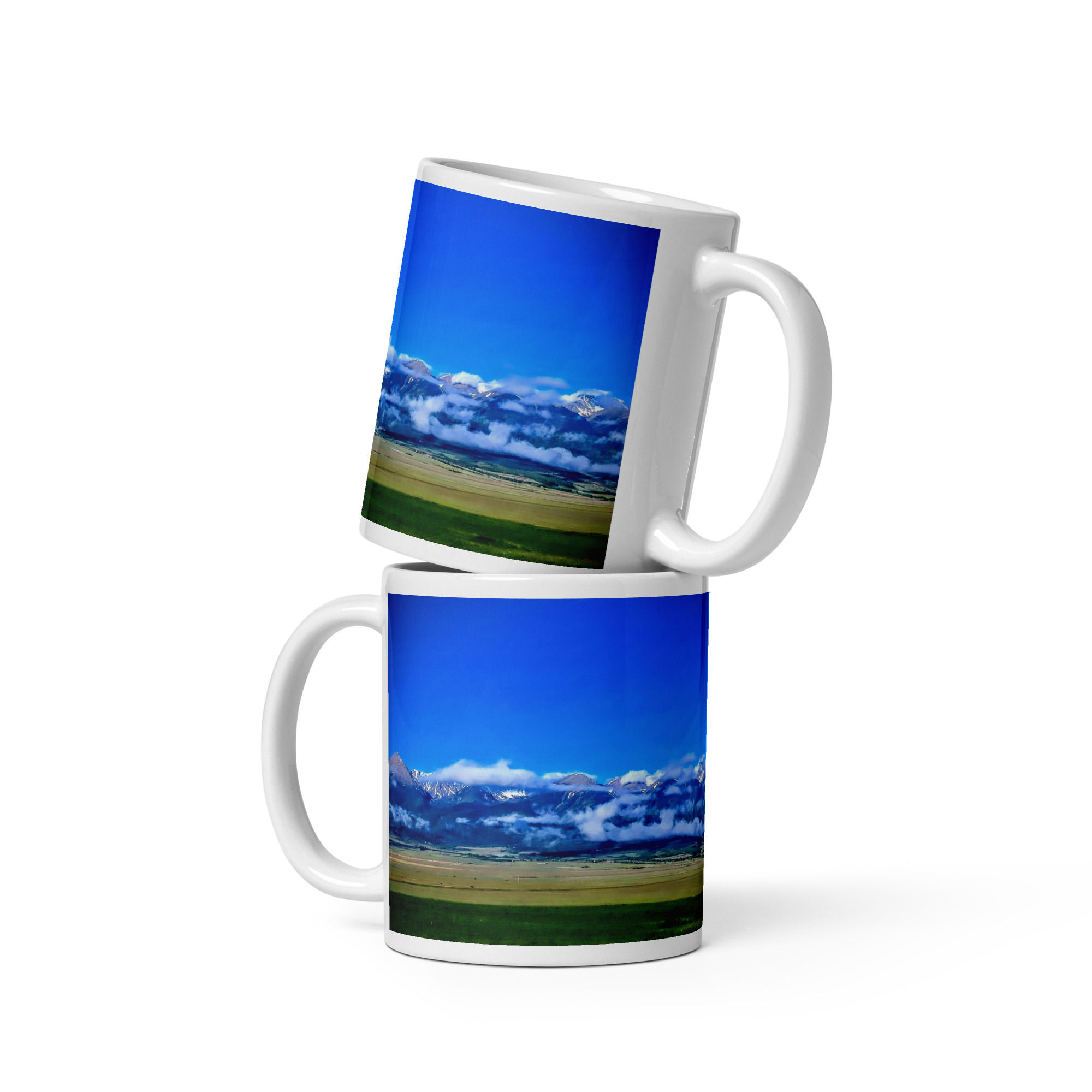 Summer Collection: Summer's Mountain Breath, A Fine Art White glossy mug