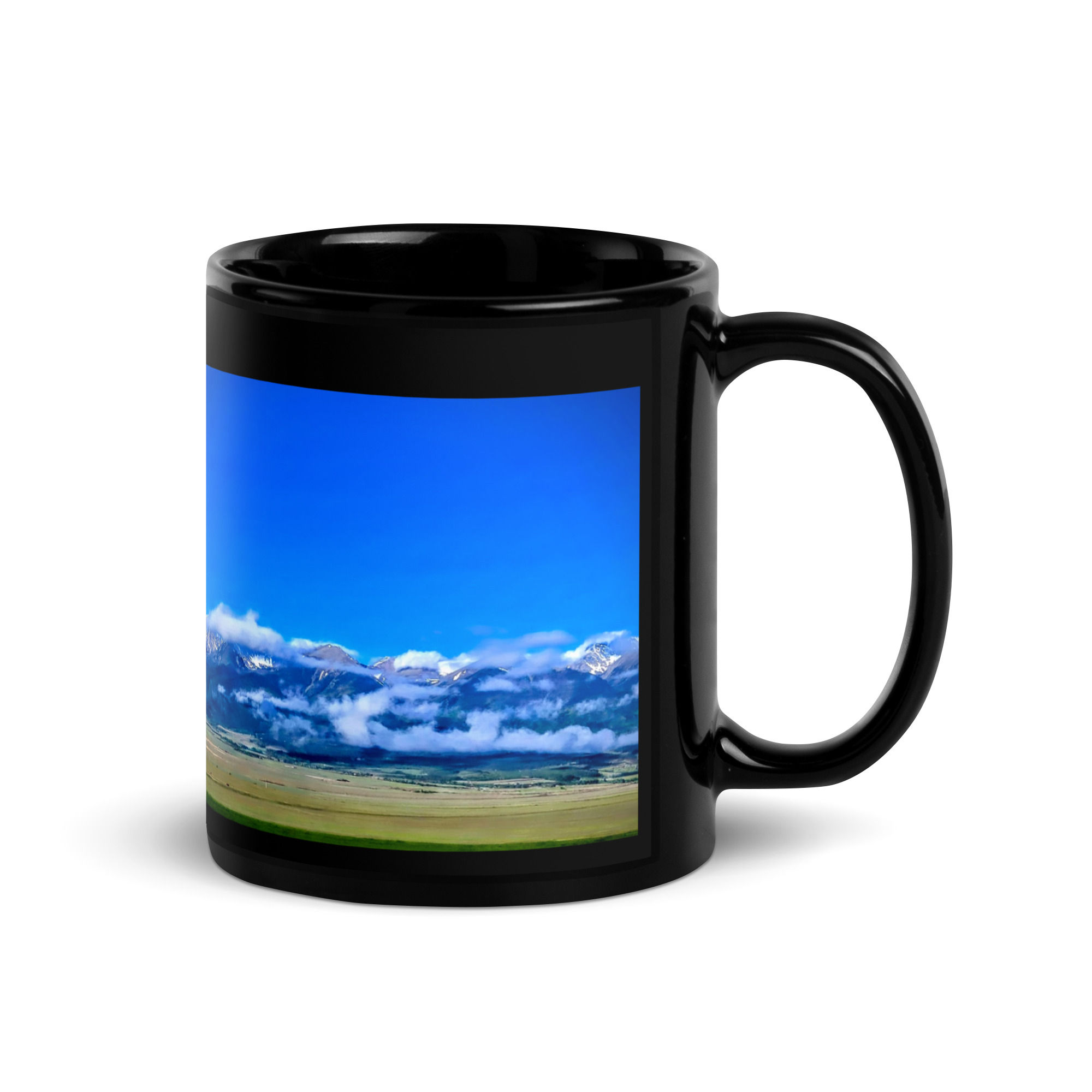 Summer Collection: Summer's Mountain Breath, A Fine Art Black Glossy Mug