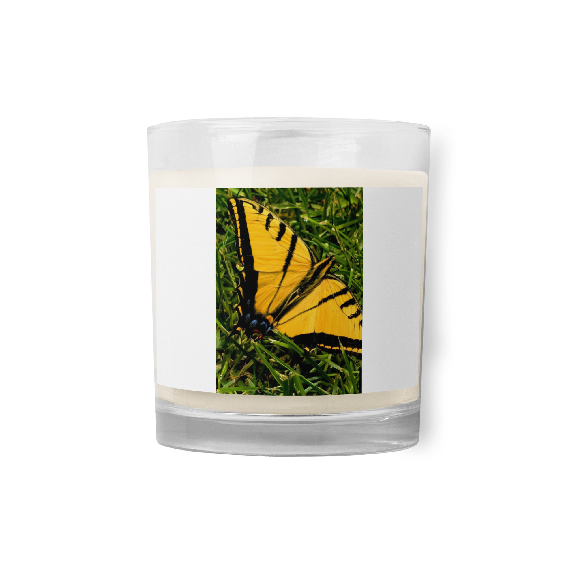 Summer Collection: Summer Wings, A Fine Art Glass jar soy wax candle