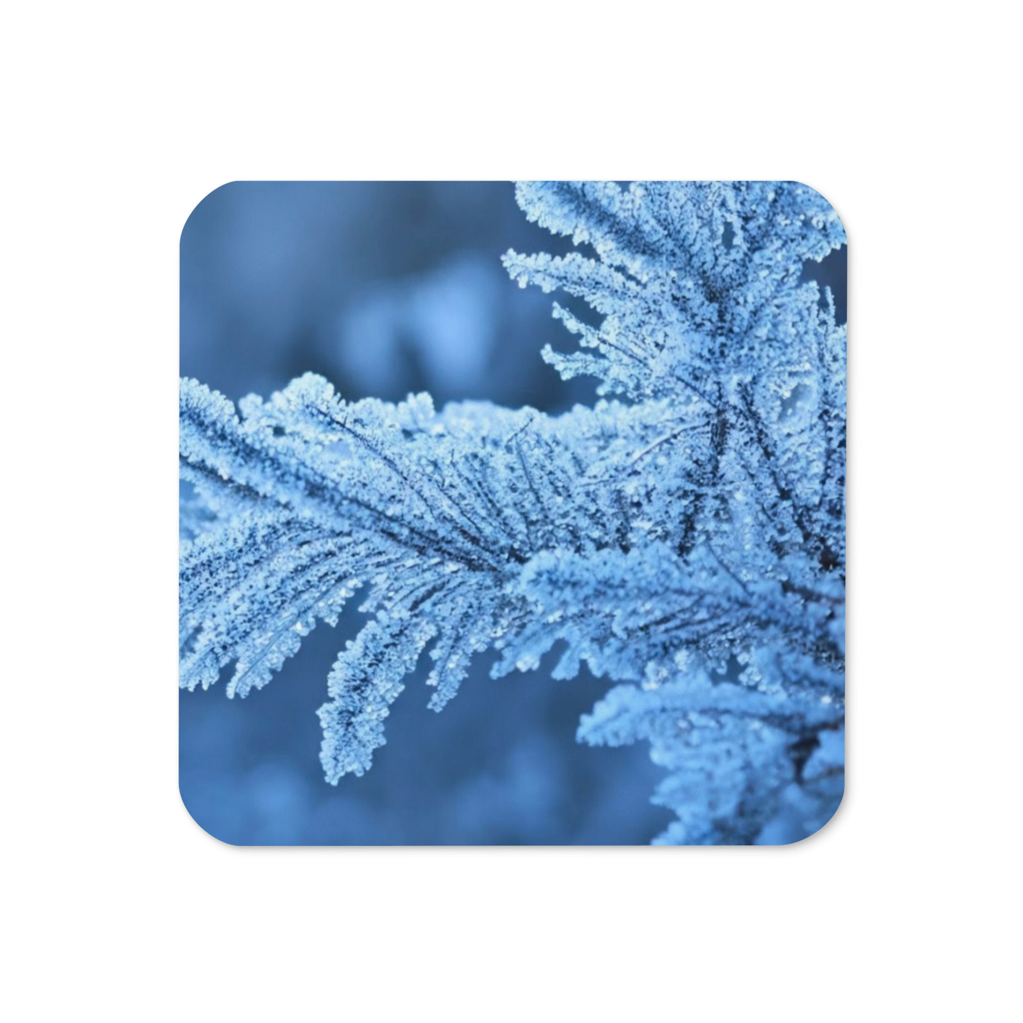 Spring Collection: Crystals on the Evergreen, A fine Art Cork-back coaster