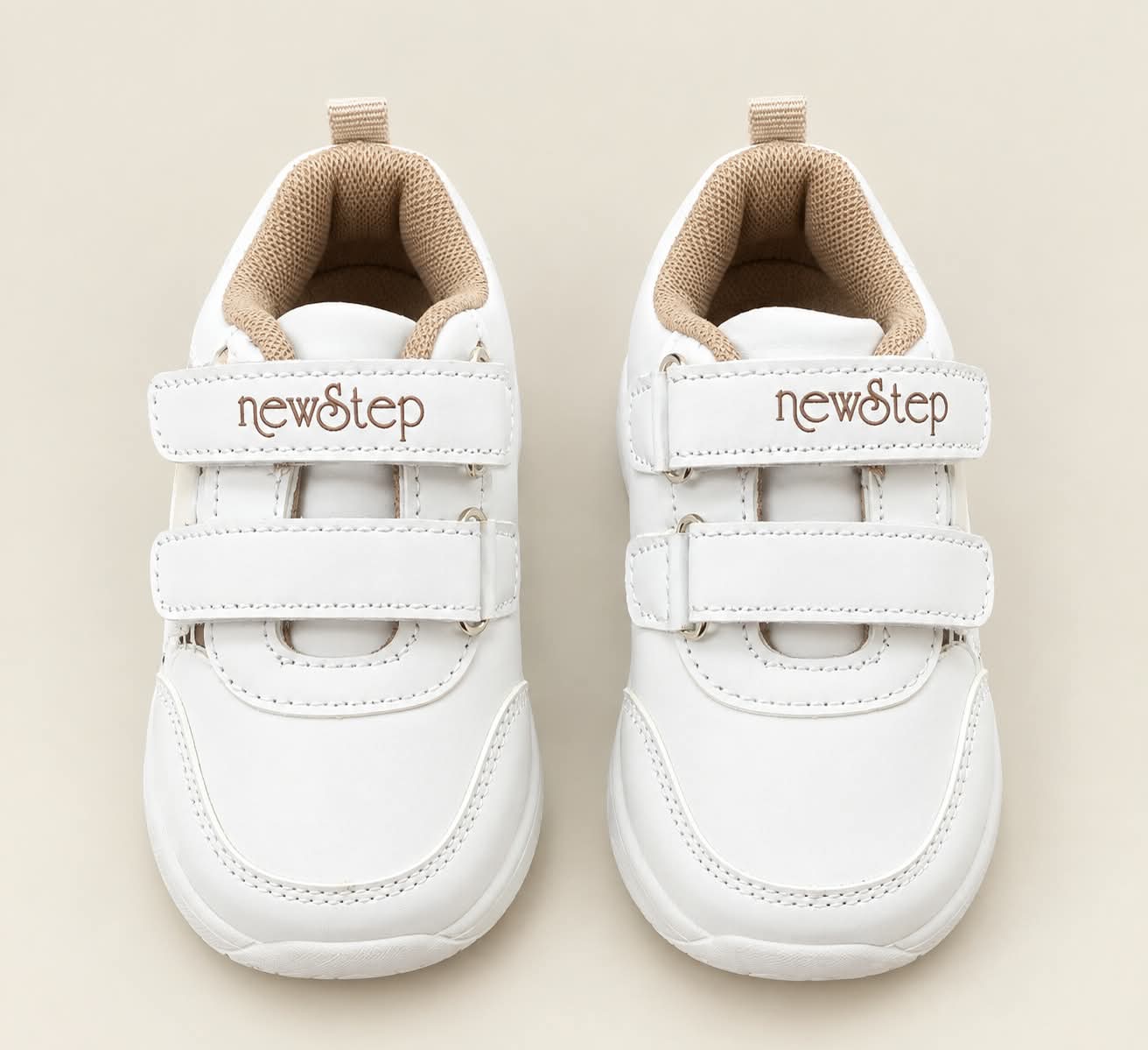 New Step Kids White Velcro Sneakers