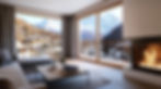 Salon avec sur les montagnes