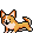 Animated GIF export of the Corgi's run cycle from the game.