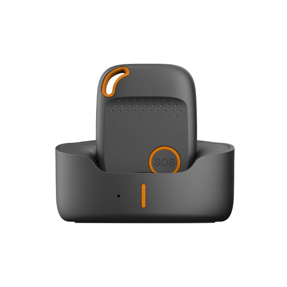 Mobile 4G Connect EV-04 sur sa base de chargement, prêt pour une utilisation rapide et pratique.