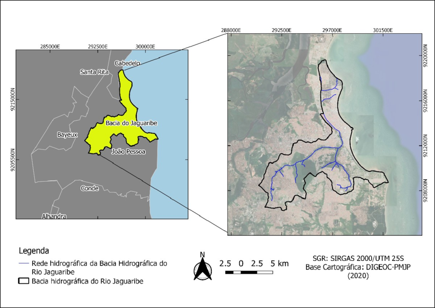 Localização da Bacia Hidrográfica do Rio Jaguaribe. Mapeamento de áreas suscetíveis à inundação aplicando diferentes modelos digitais de elevação no modelo Height Above the Nearest Drainage (HAND)
