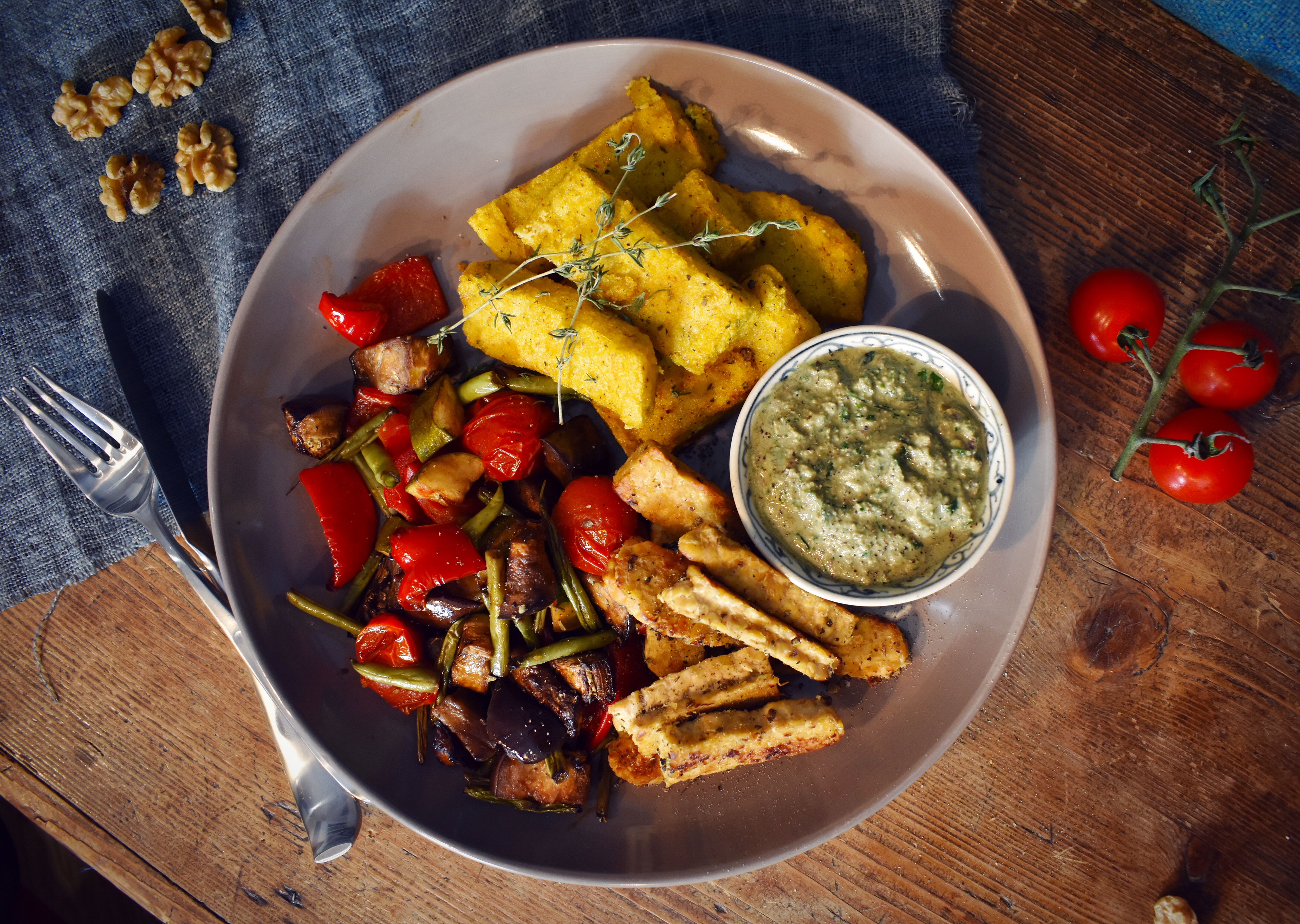 Herby Roast Polenta Slices