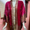 Thumbnail: Fuschia Silk Velvet Jacket/Robe with Metallic Ethnic Trim
