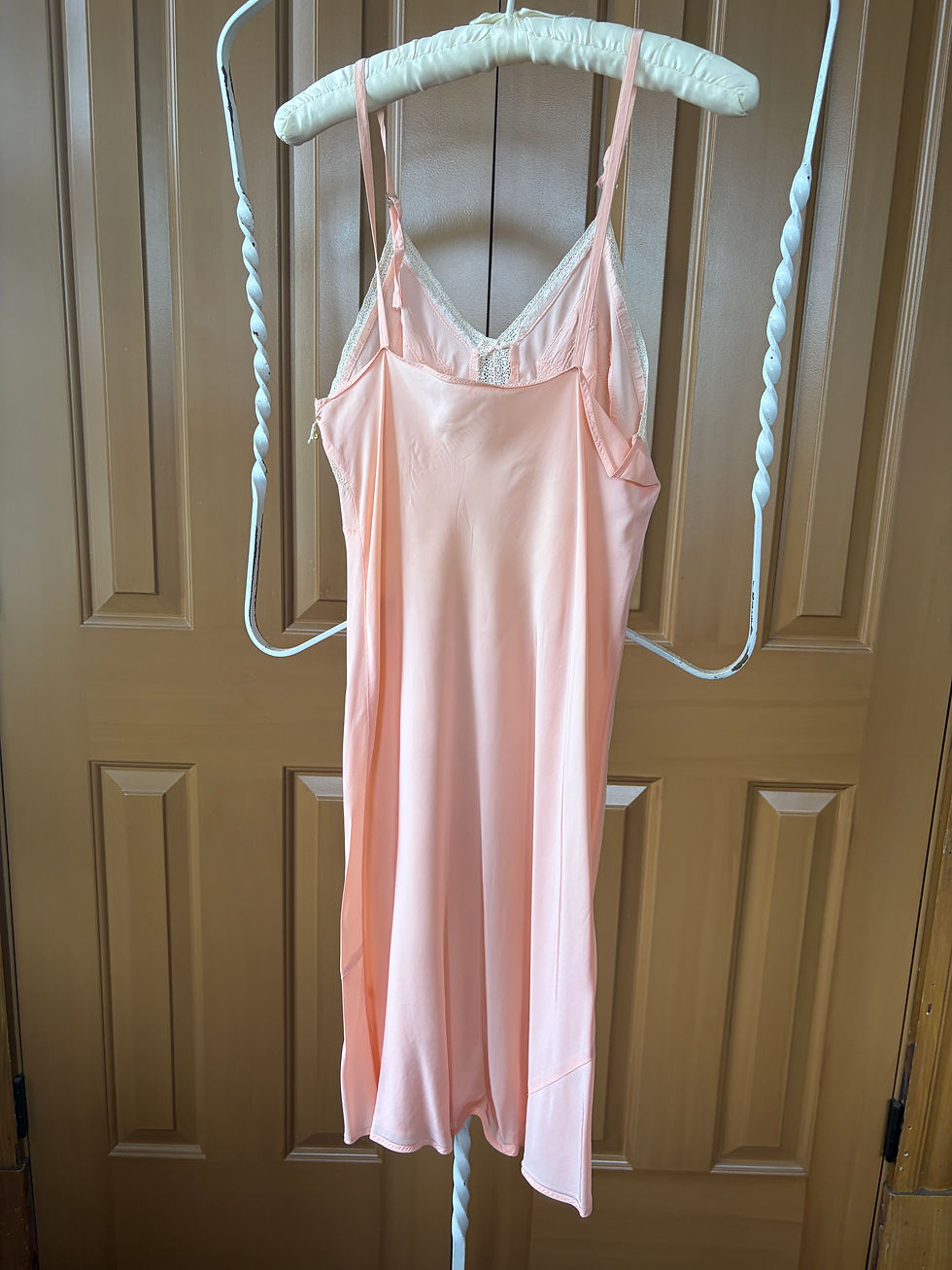 Thumbnail: 1920's Pink Blush Silk/Rayon Bias Cut Short Gown