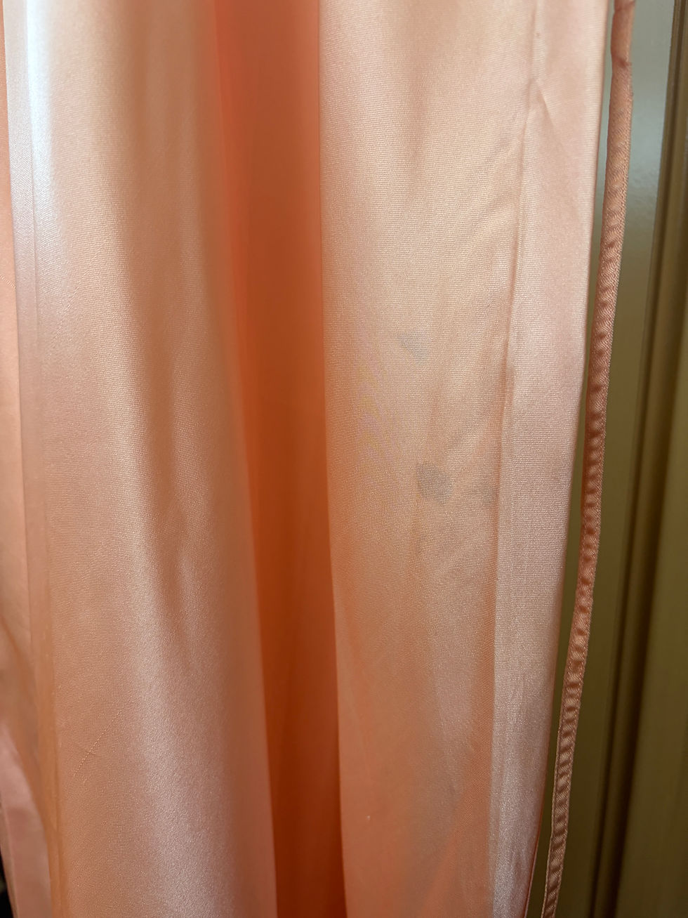 Thumbnail: Late 20's early 30's Blush Embroidered Slip Gown with Puff Sleeves.