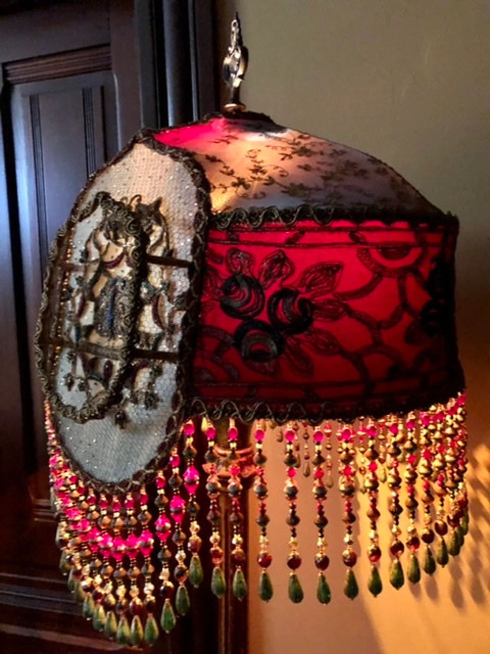 Thumbnail: SOLD Handmade Peacock Lampshade Large Floor Lamp