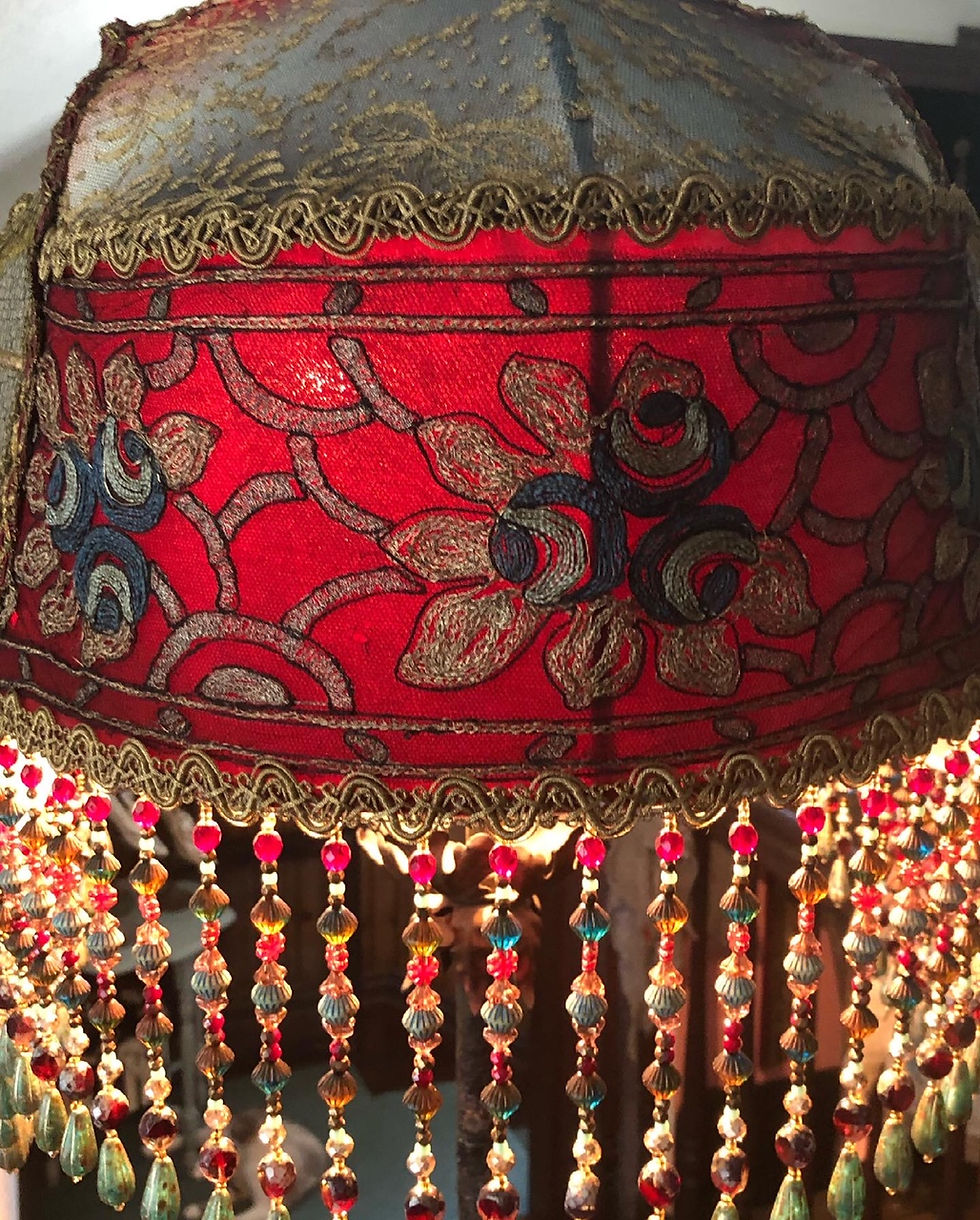 Thumbnail: SOLD Handmade Peacock Lampshade Large Floor Lamp